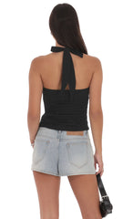 Detailed Halter Top in Black