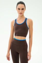 Amber Airweight Bralette - Dark Chocolate/Classic Blue