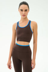 Amber Airweight Bralette - Dark Chocolate/Classic Blue