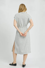 Umgee Side Slit Short Sleeve Midi Tee Dress