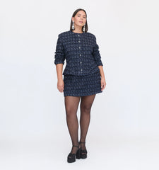 Couturebud The Hallie Skirt - Navy Tweed