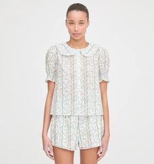 Couturebud The Adelaide Top - Green Provence Floral