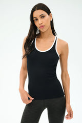 Ashby Rib Tank - Black/White