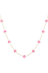 OUF! By Sara Love Pink Hearts 14k Gold Necklace