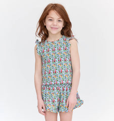 Couturebud The Tiny Lala Short Set - Geranium Stripe