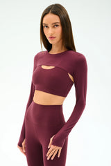 Amelia Airweight Lite Shrug - Dark Cherry