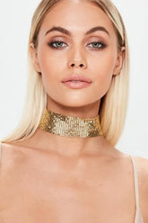 Punk Metal Sequin Necklace