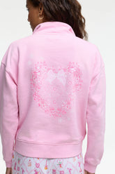 Couturebud x Roller Rabbit Sugarplum Lattice Half Zip Sweatshirt