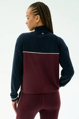 Millie Airweight Half Zip - Dark Cherry/Indigo