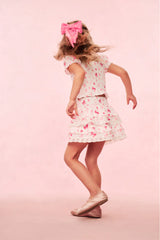 Girls Billie Bow & Kiss Print Ruffle Skirt