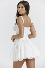 Pietra White Corset Mini Dress