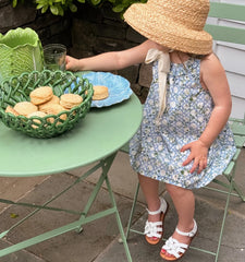 Couturebud The Tiny Noelle Dress - Blue Basketweave Vine