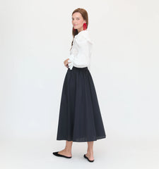 Couturebud The Delphine Nap Skirt - Black Cotton