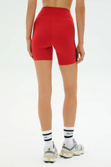 Ella High Waist Airweight Short - Pirate Red/Indigo