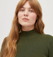 Couturebud The Winter Sweater - Leaf Green Rib Knit