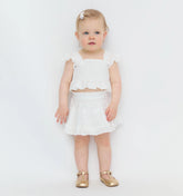 Couturebud The Baby Paz Set - White Linear Swiss Dot