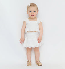 Couturebud The Baby Paz Set - White Linear Swiss Dot
