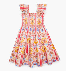 Couturebud The Tiny Ellie Nap Dress - Pink Floral Block Stripe
