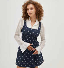 Couturebud The Cher Dress - Navy Autumn Paisley