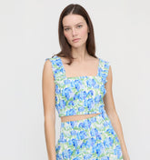 CouturebudThe Hill House x La Coqueta Azalea Nap Top - Blue Watercolor Hydrangea