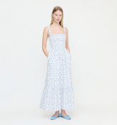 Couturebud The Anjuli Nap Dress - Blue Vine Stripe