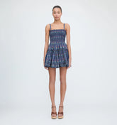 CouturebudThe Seraphina Mini Nap Dress - Navy Trailing Fern
