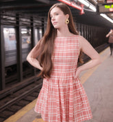 Couturebud The Cosima Mini Nap Dress - Cherry Watercolor Gingham