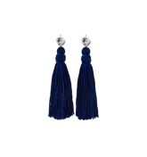 Couturebud The Tassel Earring - Navy/Silver