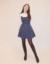 Couturebud The Cher Dress - Navy Autumn Paisley