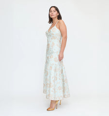CouturebudThe Lillie Dress - Aqua Calico Trellis