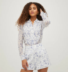 Couturebud The Lisette Short - Pressed Flowers Satin Faille