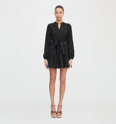 CouturebudThe Yara Mini Dress - Black Embroidered Bouquet