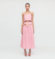 Couturebud The Clara Crop Top - Pink Cala Check