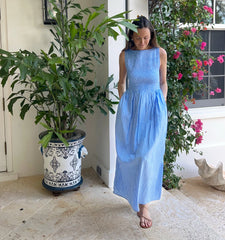 CouturebudThe Cosima Nap Dress - Blue Stripe