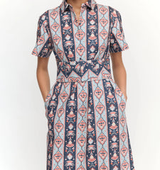 Couturebud The Carolina Shirt Dress - Navy Emma Stripe