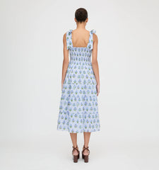 CouturebudThe Ribbon Ellie Nap Dress - Blue Block Print