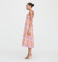 Couturebud The Ellie Nap Dress - Pink Floral Block Stripe