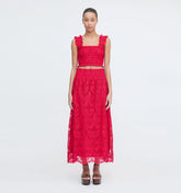 CouturebudThe Delphine Nap Skirt - Cerise Lace