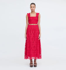 CouturebudThe Delphine Nap Skirt - Cerise Lace