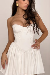 Strapless Bustier A Line Dress