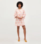 Couturebud The Artemis Dress - Orange Shell Mosaic Cotton