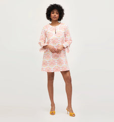 Couturebud The Artemis Dress - Orange Shell Mosaic Cotton