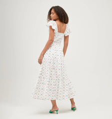Couturebud The Zuri Top - Butterfly Trellis Cotton Poplin