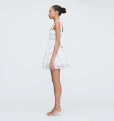 CouturebudThe Ribbon Charlotte Nap Dress - White Trailing Fern