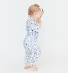 Couturebud The Baby PJ Set - Blue Vine Stripe