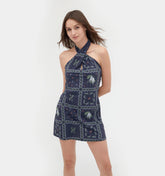 Couturebud The Nicolette Cover Up - Navy Floral Patchwork