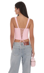 Detailed Corset Top in Pink
