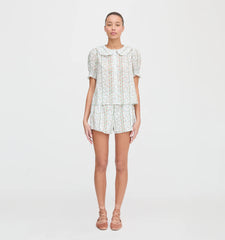 Couturebud The Adelaide Top - Green Provence Floral