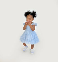 Couturebud The Baby Tulle Ellie Nap Dress - Powder Blue Tulle