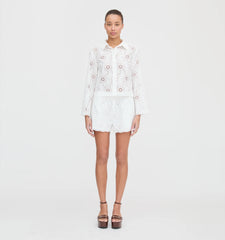 CouturebudThe Audrey Shorts - White Trellis Broderie